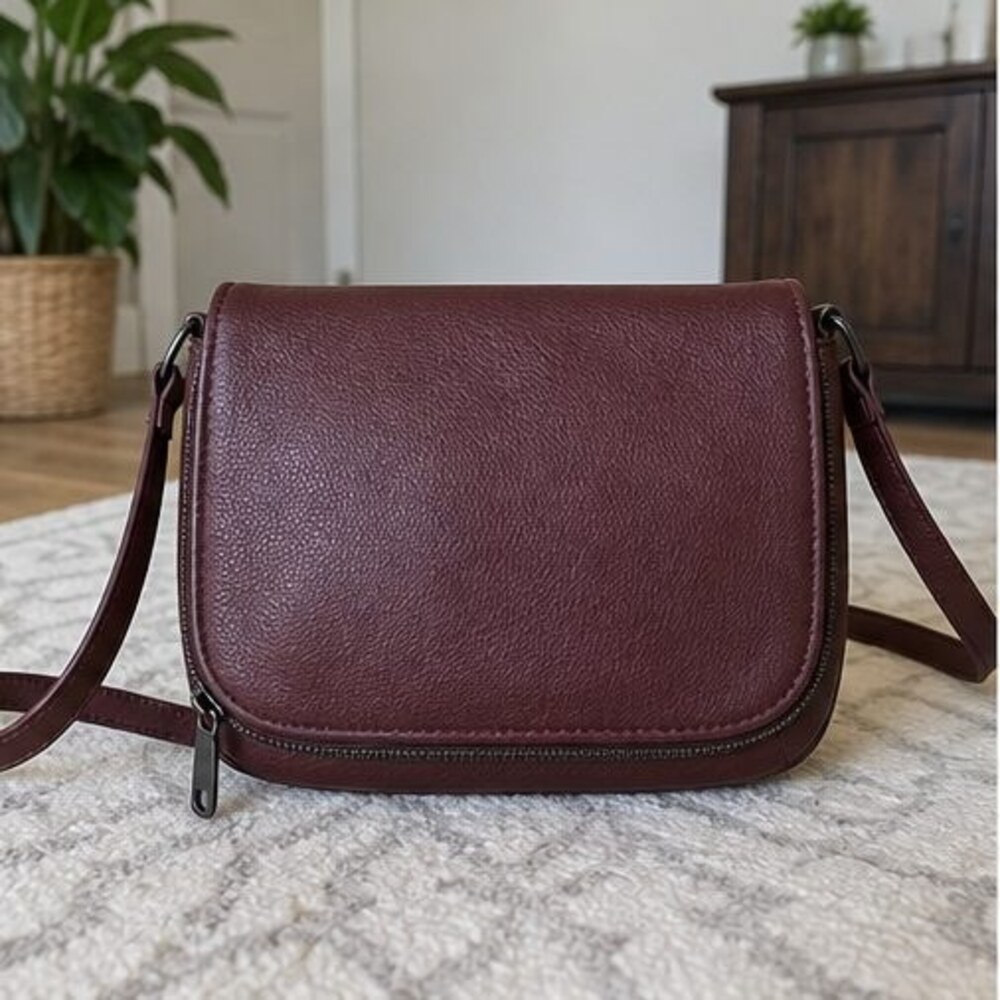 Brown Suede Crossbody Bag